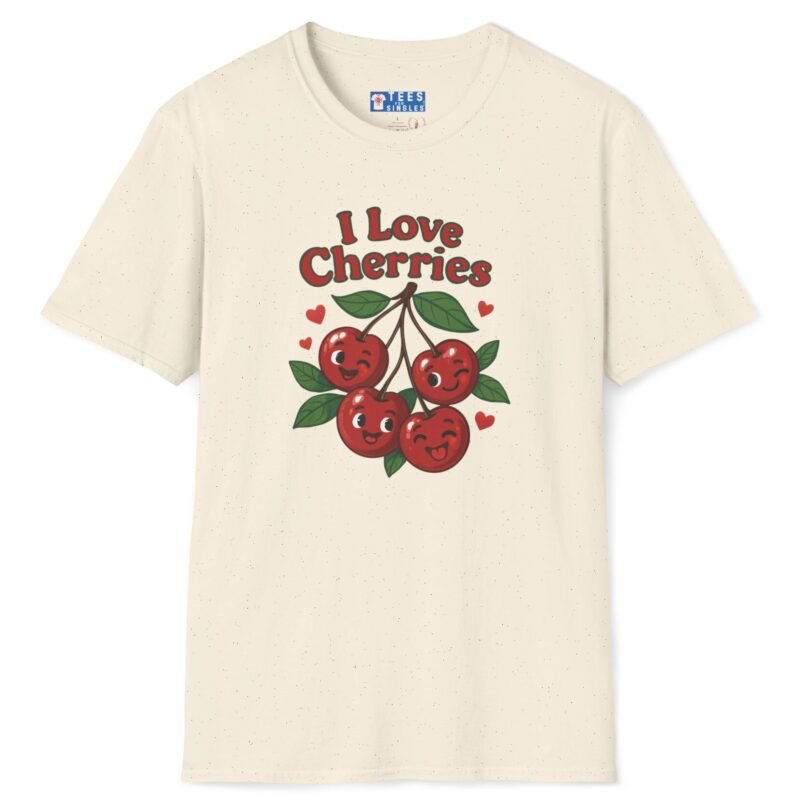 I Love Cherries Premium Tee 🍒 — Double Meaning Cute Retro Cherry Graphic Tee Natural by Tees For Singles