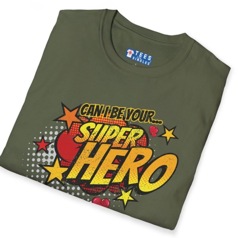 Can I Be Your Superhero Tee 💥❤️🦸‍♂️ – Romantic T-shirt by Tees For Singles