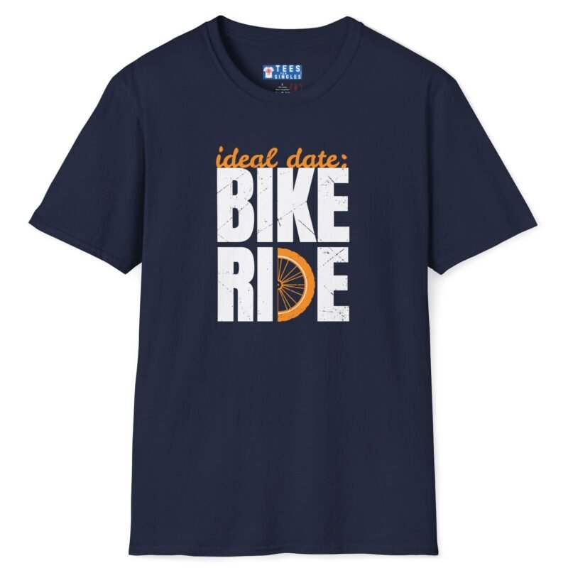 Bike Ride Ideal Date Tee 🚲💬 – Inviting T-Shirt Navy by Tees For Singles