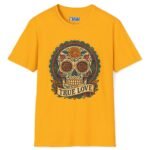 18102031195464142475_2048_custom.jpeg True Love Tee – Día De Los Muertos Inspired Skull Art 💀🌹 Gold by Tees For Singles