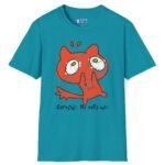 18177588660915299776_2048_custom.jpeg Careful! He Eats Us! π± Scared Cat Tee π(Think Dirty) Distressed Vintage Look T-Shirt Tropical Blue by Tees For Singles