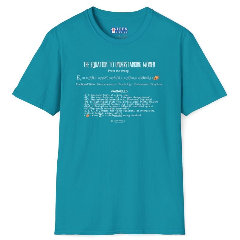 The Equation to Understanding Women (Prove Me Wrong) Look At The Fine FundaMENTAL Print! 📊❤️‍🔥Funny Tee Tropical Blue by Tees For Singles