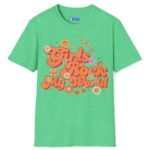 Girls Rock My World 🌸 Retro Flower Power Flirty Tee Heather Irish Green by Tees For Singles