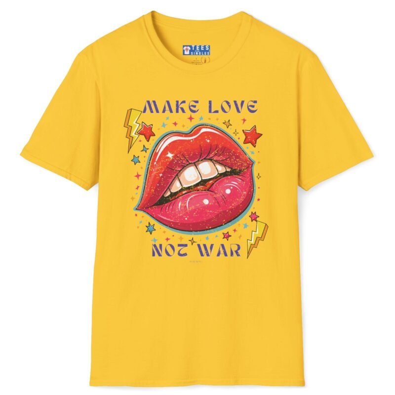 Make Love Not War Premium Tee 💋 Peace, Love & Good Sexy Vibes! Vintage Look ✨ Daisy by Tees For Singles