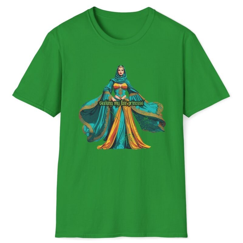 Seeking My Fair Princess Romantic Goth Graphic Tee 🖤👑 Irish Green by Tees For Singles