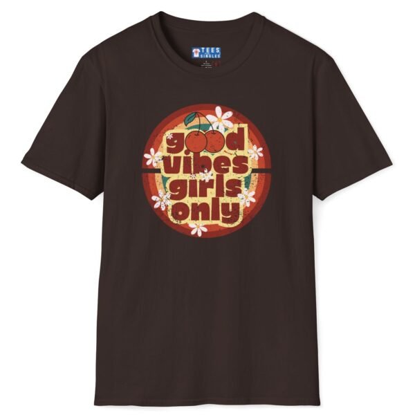 Good Vibes Girls Only 🍒 Retro Flirty Tee Dark Chocolate by Tees For Singles