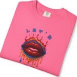 2887399935413362177_2048_custom.jpeg Let's Smooch Trippy Drippy Lips Tee 💋 T-Shirt 🗣️ Garment-Dyed T-shirt by Tees For Singles - Reaction Fashion