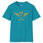 King Without A Queen (Find Your Queen) T-Shirt 👑 Tee Tropical Blue by Tees For Singles