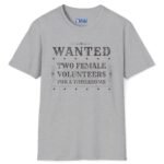 Wanted Two Females For A Threesome T-Shirt (Text Only) 😂 – Funny Distressed Design T-Shirt Sport Grey by Tees For Singles