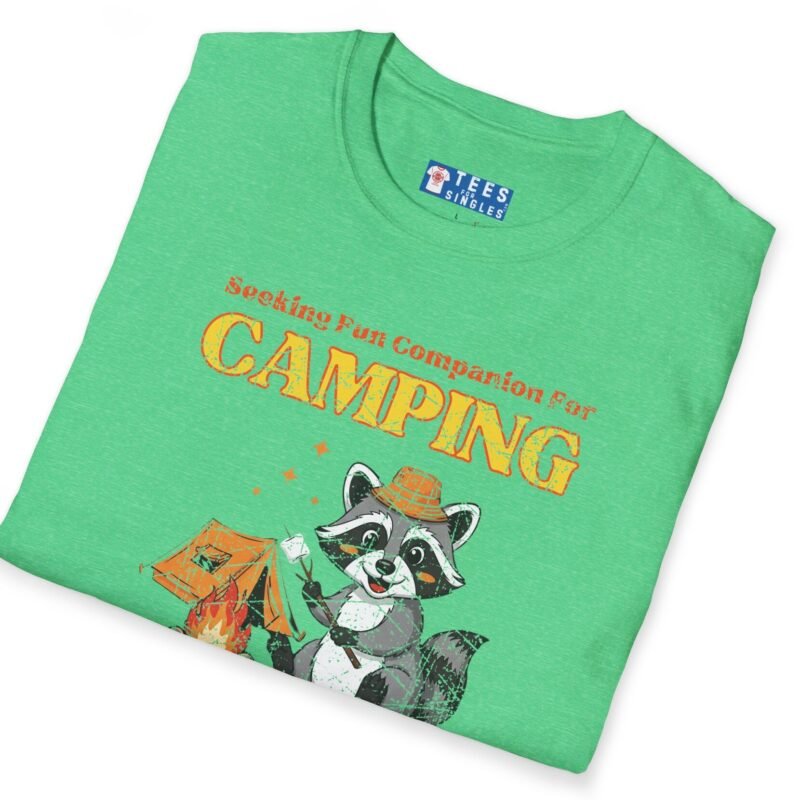 Seeking Fun Companion for Camping Tee ⛺🔥🐾- Vintage Look Cute Raccoon T-Shirt by Tees For Singles