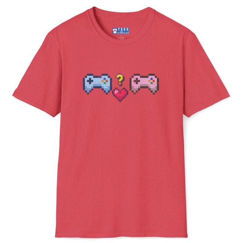 Looking for Player 2 Premium Tee 🎮❤️ (Heart) Video Game Flirty T-Shirt Heather Red by Tees For Singles