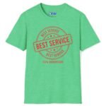 Best Service 100% Guaranteed Tee 😉 Your Partner in Flirty Fun! 🌟 Heather Irish Green by Tees For Singles