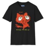 4047250732389292360_2048_custom.jpeg Careful! He Eats Us! π± Scared Cat Tee π(Think Dirty) Distressed Vintage Look T-Shirt Black by Tees For Singles