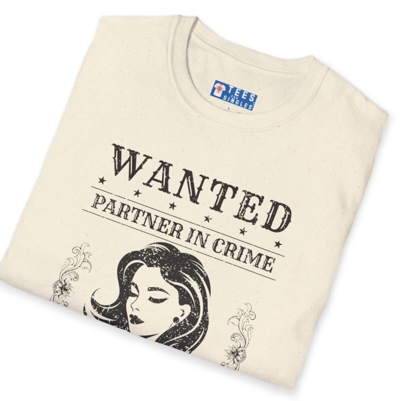 Wanted: Partner-in-Crime (If Deemed Fun) Vintage Poster Tee 🖤 by Tees For Singles