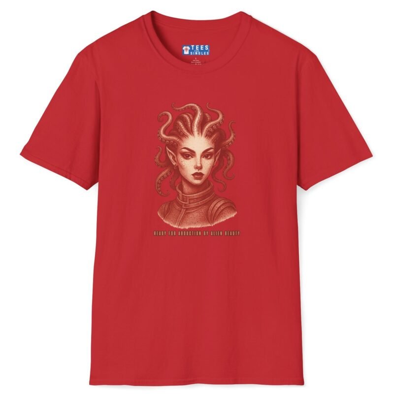 Ready for Abduction by Alien Beauty Premium Tee 👽✨ Red by Tees For Singles