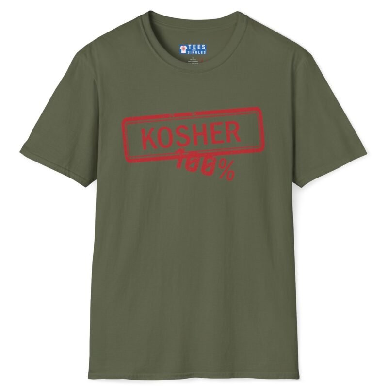 100% Kosher Tee To Find A Kosher Girl (Or Guy)💯 – Matchmaking T-shirt Military Green by Tees For Singles