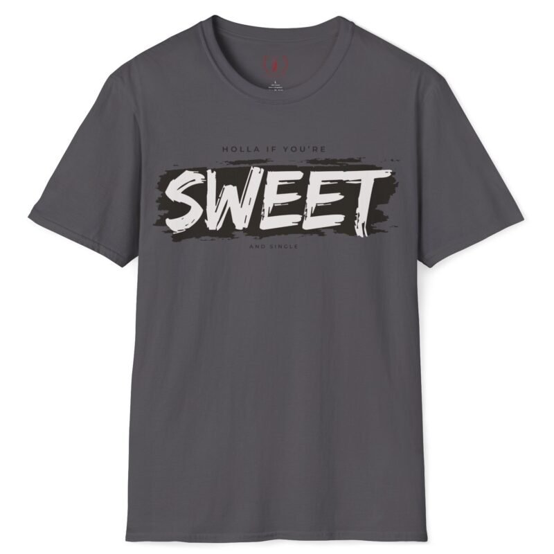 Holla If You’re Sweet & Single 😉 Read The Fine Prints T-Shirt For Single People🚀 Charcoal by Tees For Singles