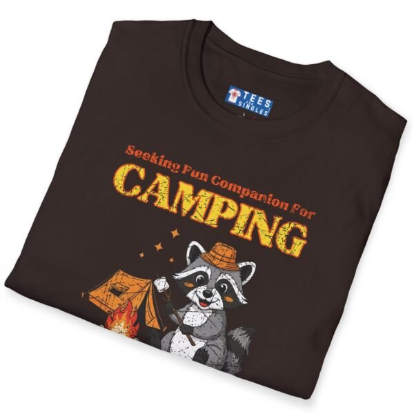 Seeking Fun Companion for Camping Tee ⛺🔥🐾- Vintage Look Cute Raccoon T-Shirt by Tees For Singles