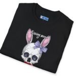 Kissing Mood Skull-Bunny Graphic Tee 💋 🫦💀🐰🐇- Distressed Look by Tees For Singles