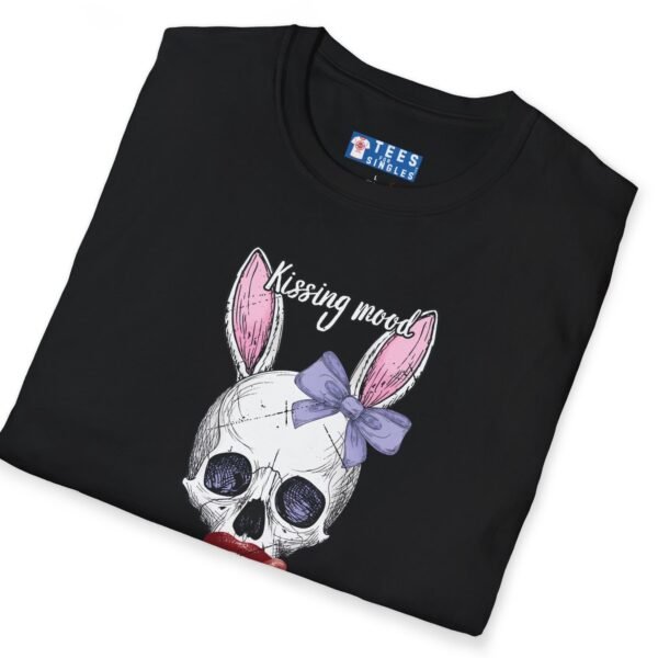 Kissing Mood Skull-Bunny Graphic Tee 💋 🫦💀🐰🐇- Distressed Look by Tees For Singles