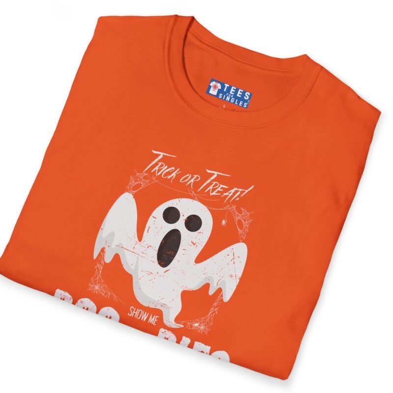 Trick Or Treat Show Me BOO.BIES! Premium Tee. Funny Halloween Ghost T-shirt by Tees For Singles - Reaction Fashion