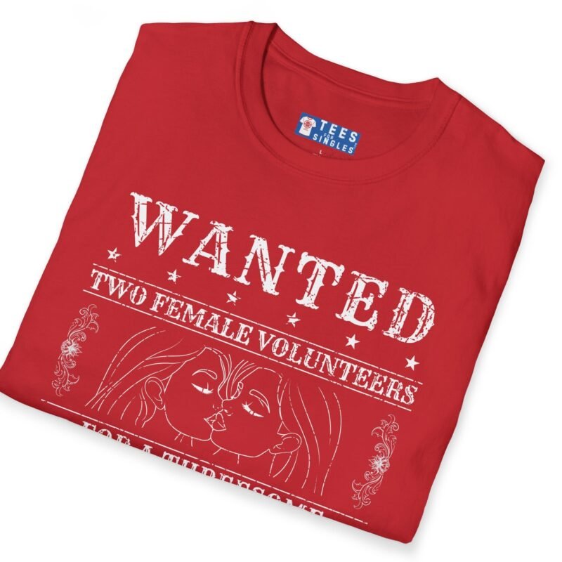 Wanted Two Females For A Threesome Premium T-Shirt Girls Graphics 😂 – Funny Vintage Distressed Design by Tees For Singles