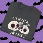 5219719073101073113_2048_custom.jpeg Trick or Kiss Tee - Flirty Gothic Skull T-shirt for Halloween And Everyday Vibes by Tees For Singles - Reaction Fashion
