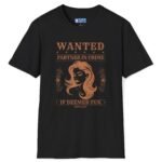 Wanted: Partner-in-Crime (If Deemed Fun) Vintage Poster Tee 🖤 Black by Tees For Singles