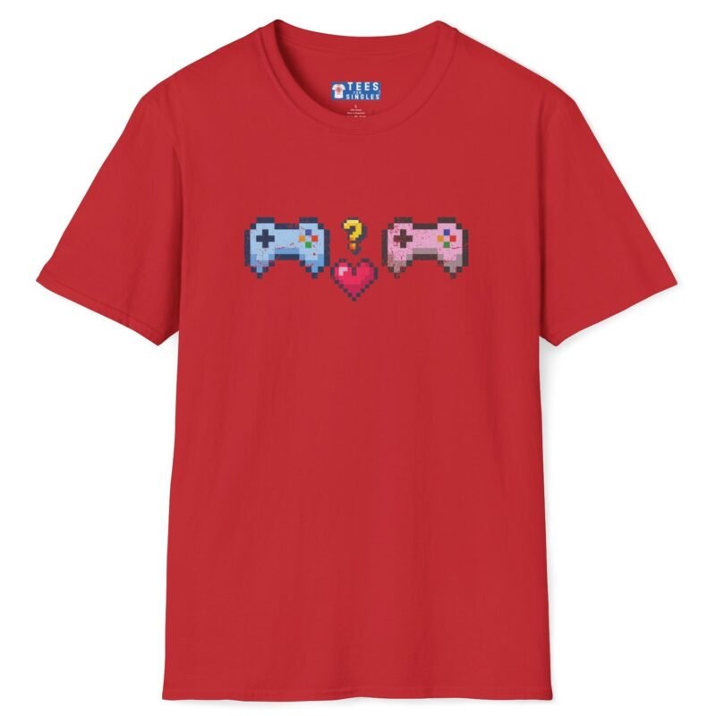 Looking for Player 2 Premium Tee 🎮❤️ (Heart) Video Game Flirty T-Shirt Red by Tees For Singles