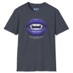 Love At First Bite Pureblood Vampire Lips Statement Tee🧛‍♀️🩸- For Those In The Know Heather Navy by Tees For Singles