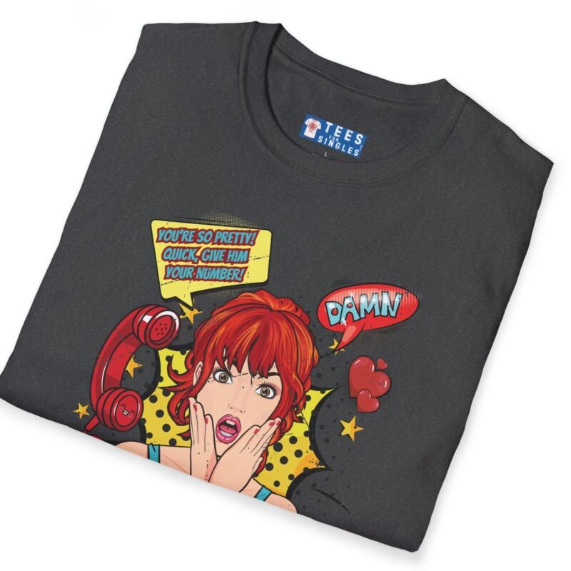 Quick, Give Him Your Number! Pop Art Tee 💥☎️ Wing Woman T-shirt by Tees For Singles