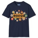 Girl 🌼 Holla If You Fine & Single Retro Flirty Tee Navy by Tees For Singles