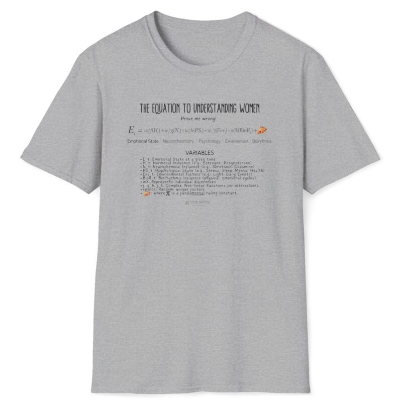 The Equation to Understanding Women (Prove Me Wrong) Look At The Fine FundaMENTAL Print! 📊❤️‍🔥Funny Tee Sport Grey by Tees For Singles