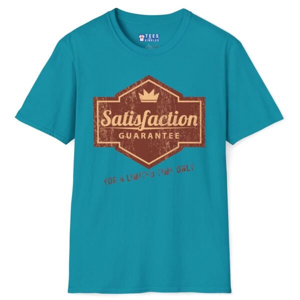Satisfaction Guarantee For A Limited Time Only Tee 😉 Your Playful Promise! 👑 Tropical Blue by Tees For Singles