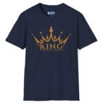 King Without a Queen Tee – Bold Single-Status Crown T-shirt Navy by Tees For Singles