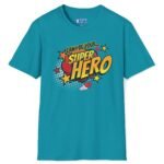 Can I Be Your Superhero Tee 💥❤️🦸‍♂️ – Romantic T-shirt Tropical Blue by Tees For Singles