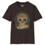 6607972659491376930_2048_custom.jpeg True Love Tee – Día De Los Muertos Inspired Skull Art 💀🌹 Dark Chocolate by Tees For Singles
