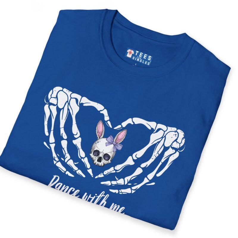 Dance With Me Skeleton Heart Tee 🖤🎸💀 Goth Industrial Metal – Distressed Look by Tees For Singles