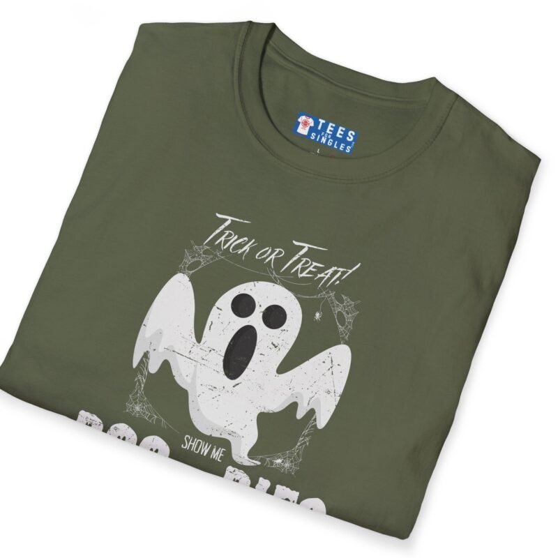 Trick Or Treat Show Me BOO.BIES! Premium Tee. Funny Halloween Ghost T-shirt by Tees For Singles - Reaction Fashion