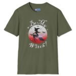 Be My Witch! 2 Premium Tee – Sexy Silhouette Halloween Shirt with Flirty Moon Art 🌕🖤 Military Green by Tees For Singles