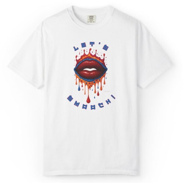 Let's Smooch Trippy Drippy Lips Tee 💋 T-Shirt 🗣️ Garment-Dyed T-shirt by Tees For Singles - Reaction Fashion