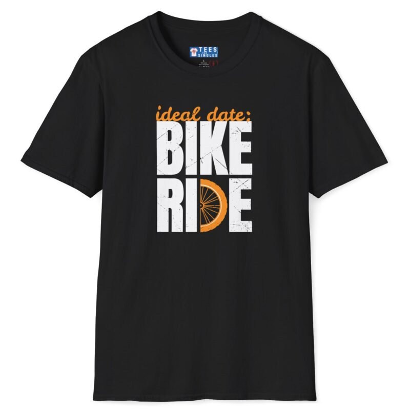 Bike Ride Ideal Date Tee 🚲💬 – Inviting T-Shirt Black by Tees For Singles