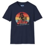 Ride Into the Sunset With Me! Premium Tee – Flirty Invite Cowboy Charm 🤠🌅 Navy by Tees For Singles