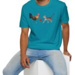 Rooster Loves Pussy Cat Tee 😂🐓❤️🐱 Conversation Starter T-shirt by Tees For Singles