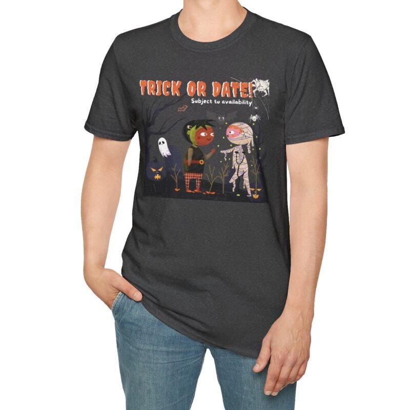 Trick or Date Subject to Availability Premium Tee. Cute Halloween Flirt Shirt by Tees For Singles - Reaction Fashion