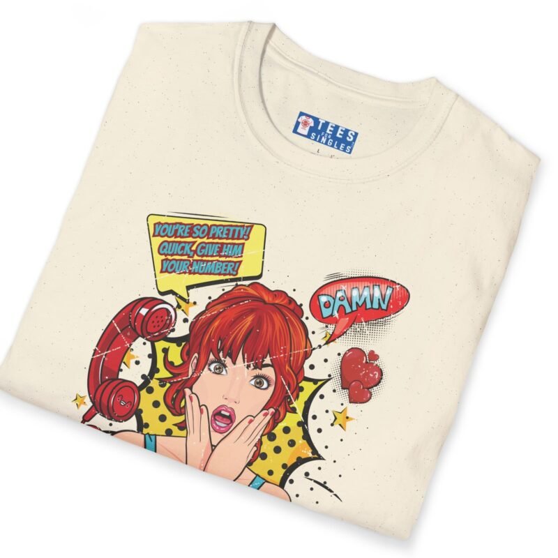 Quick, Give Him Your Number! Pop Art Tee 💥☎️ Wing Woman T-shirt by Tees For Singles