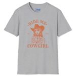 Ride Me, Cowgirl Goth Grunge Design Tee 🤠🔥 Sport Grey by Tees For Singles