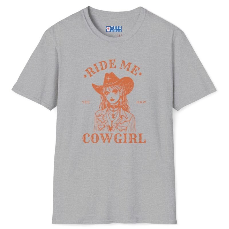 Ride Me, Cowgirl Goth Grunge Design Tee 🤠🔥 Sport Grey by Tees For Singles