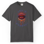 7554642727152246211_2048_custom.jpeg Let's Smooch Trippy Drippy Lips Tee 💋 T-Shirt 🗣️ Garment-Dyed T-shirt by Tees For Singles - Reaction Fashion