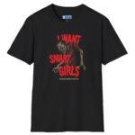 “I Want Smart Girls” T-Shirt – “Big Brain Cravings Never Die” Retro Zombie Graphic Tee 🧠🧟‍♂️ Black by Tees For Singles